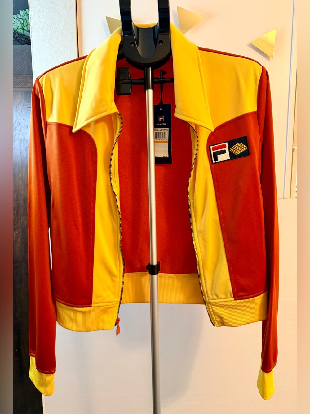 Fila Yellow & Red Colorblock Zip Jacket Small - Picture 2 of 16